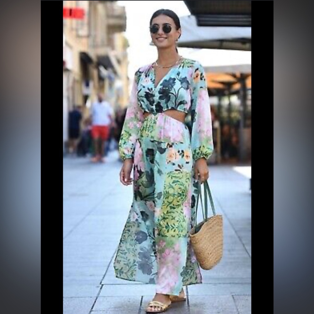 ZARA FLORAL PRINT CUT OUT DRESS - Picture 3 of 16
